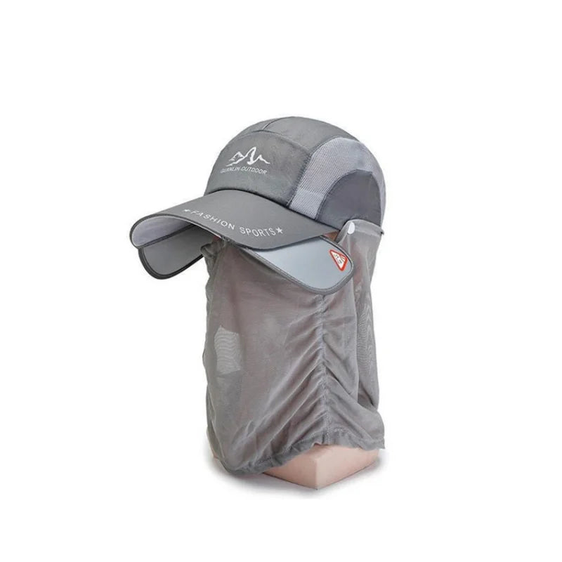 Fishing Sunscreen Hat Men'S Summer Face Mask Sunshade Veil Outdoor Folding Quick-Drying Men'S and Women'S Sun Hats