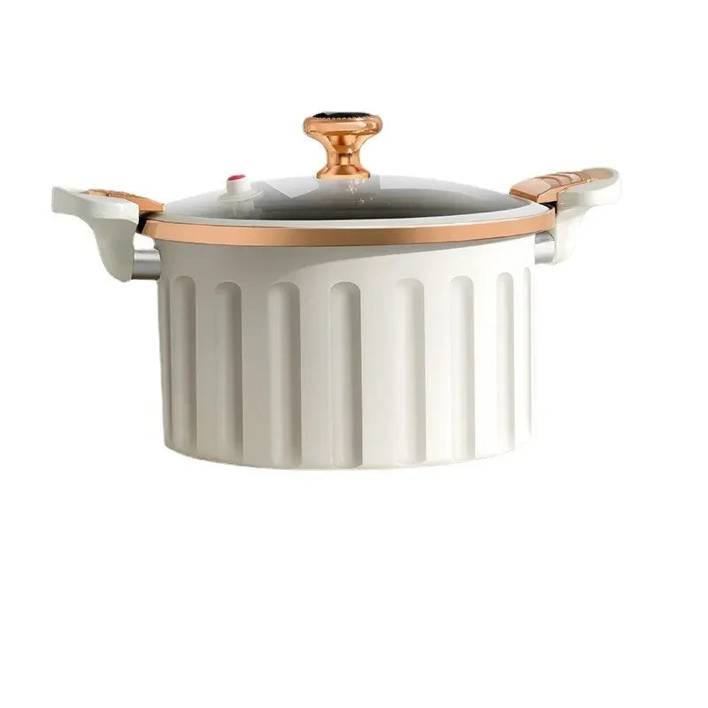 Enamel Micro Pressure Cooker Vacuum Non-Stick Soup Pot New Multifunctional Simmering Pot Two Ears Stewpot