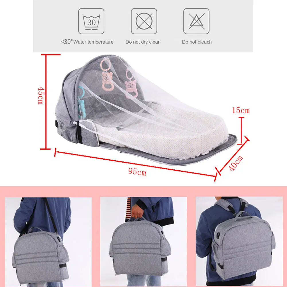 Portable Baby Infant Folding Baby Crib With Mosquito Net