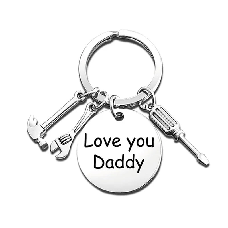 New Father'S Day Gifts Keychains Pendant Metal Dad Tool Hammer Screwdriver Wrench Key Chain Rings Keyrings Father Party Gift