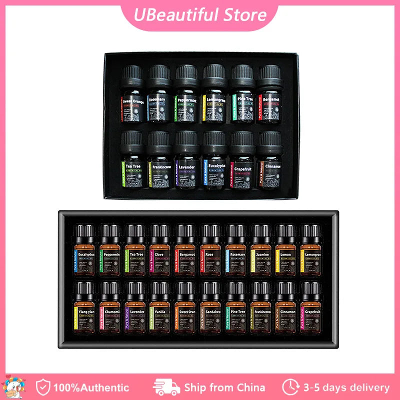 12/20Pcs Aromatherapy Essential Oil Set Natural Plant Essence Tea Tree Lemongrass Lavender Essential Oil for Aromatic Diffusers