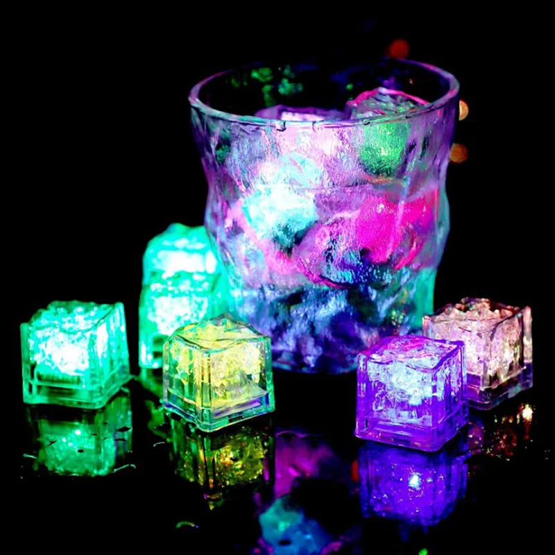 Waterproof Led Ice Cube Multi Color Flashing Glow in the Dark Light up for Bar Club Drinking Party Wine Decoration