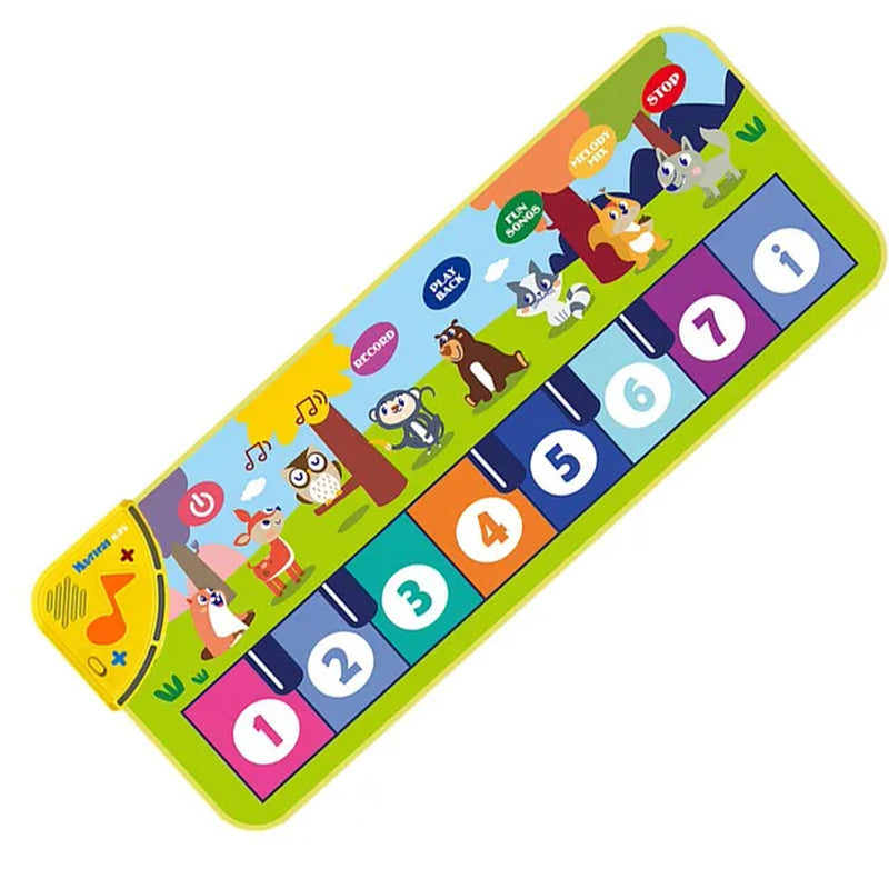 110X36Cm Musical Piano Mat for Kids Toddlers Floor Keyboard Dance Mat with 8 Animal Sounds Baby Mat Educational Toys